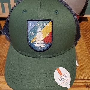 Ll bean trucker hat green blue
